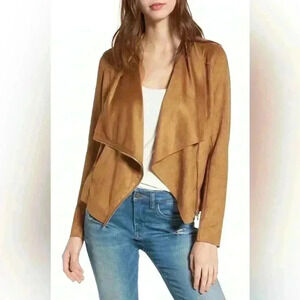 Blank NYC Drape Front Faux Suede Jacket